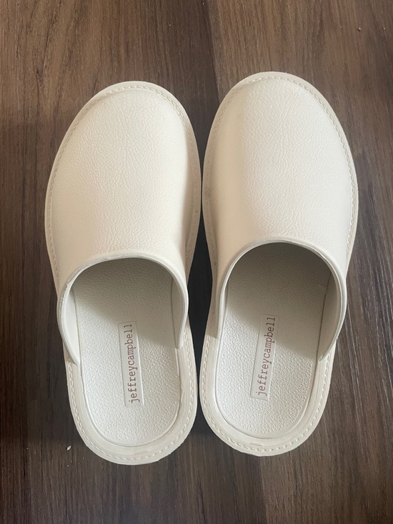 Jeffrey Campbell Shoes - Jeffrey Campbell Cream Platform Clogs with Lug Sole